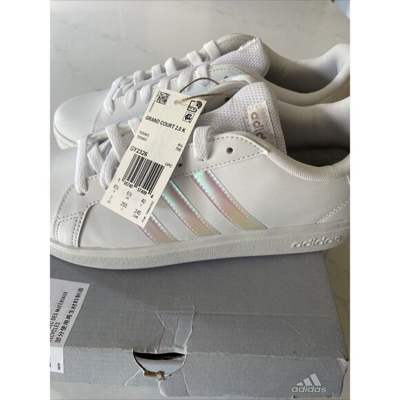 Girl's Athletic adidas Grand Court‎ 2.0 Sneaker Size 7 White NIB GY2326 - Picture 1 of 8